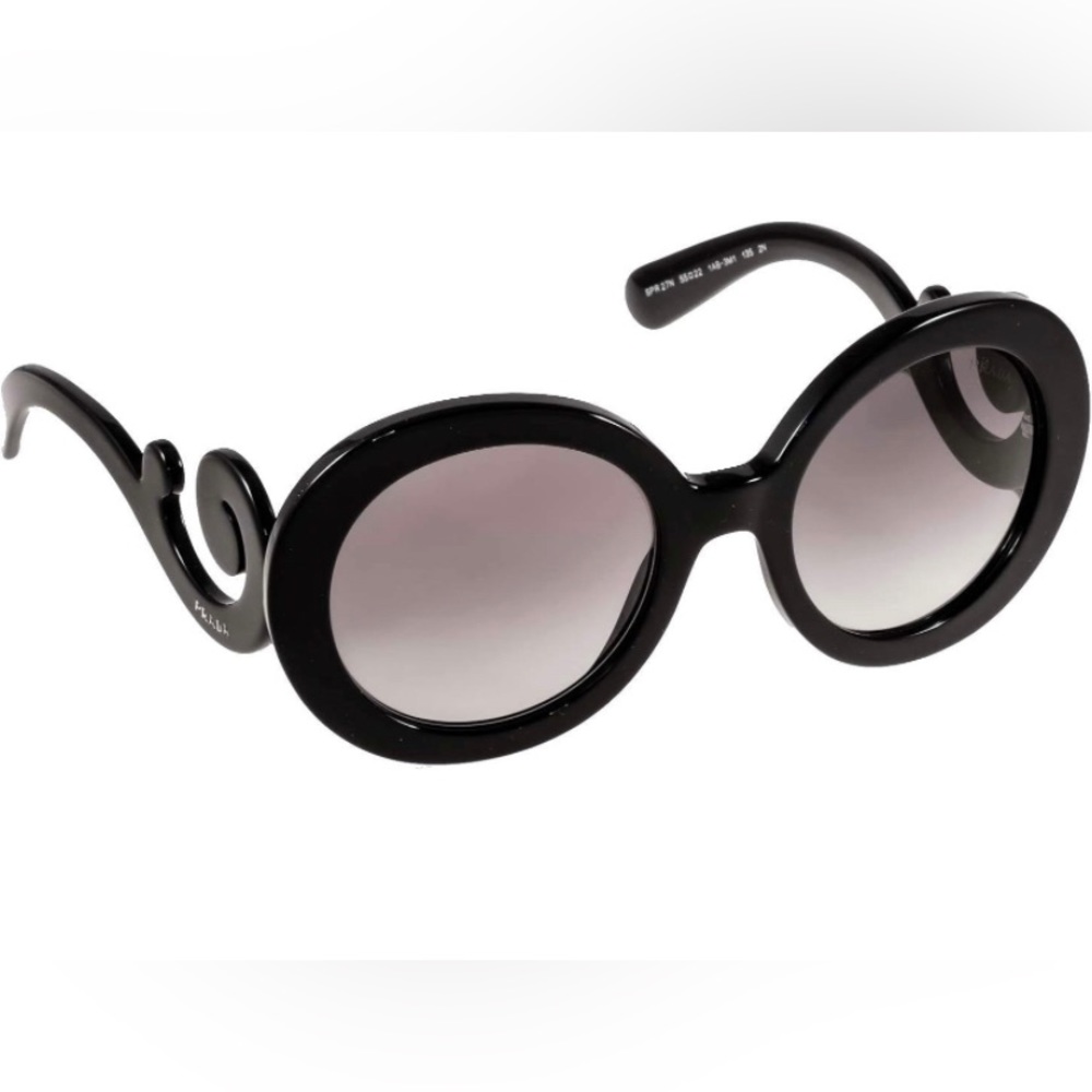 Authentic Prada PR 27NS 1AB3M1 Shiny Black Minimal-Baroque Edition Sunglasses